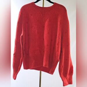 Paris Atelier X & Other Stories Alpaca Blend Heart Embroidered Sweater Red L